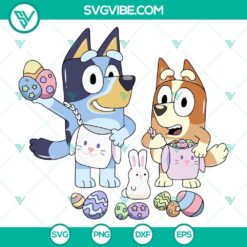 Disney, Easter, SVG Files, Bluey And Bingo Easter Eggs SVG Images, Easter Bunny 2