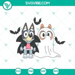 Disney, Halloween, SVG Files, Bluey And Bingo Halloween SVG Files, Bingo Ghost 22