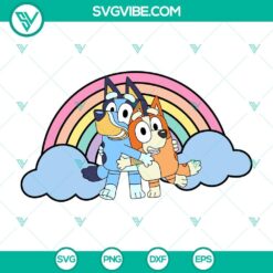 Disney, SVG Files, Bluey And Bingo Rainbow SVG Download, Bluey Cartoon Family 2