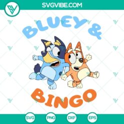 Bluey and Bingo cute Heeler dog cartoon SVG file, perfect for digital download in PNG format.