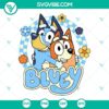 Bluey and Bingo SVG files with flower design, perfect for download in PNG, DXF, and EPS formats for crafting projects.