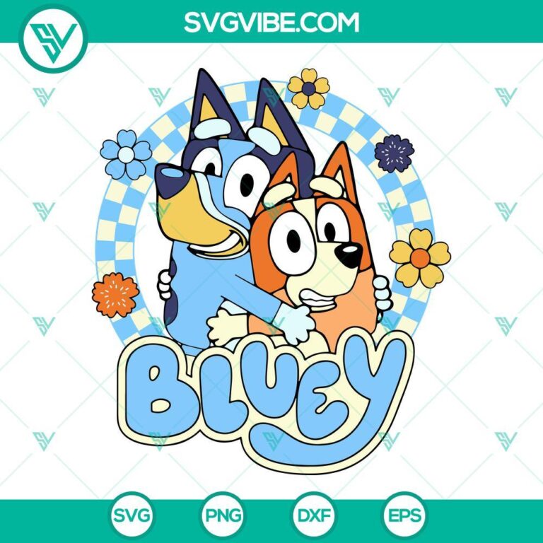 Bluey And Bingo SVG Image, Flower Bluey And Sister SVG Images PNG DXF ...