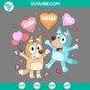 SVG Files, Valentine's Day, Bluey and Bingo Hugging Heart Svg, Bluey Valentine 13