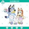 Bluey and Bingo with Easter Eggs SVG file featuring Easter Bunny design, perfect for Easter crafts.