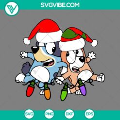 Christmas, Disney, SVG Files, Bluey Friends Christmas Tree SVG Images, 4