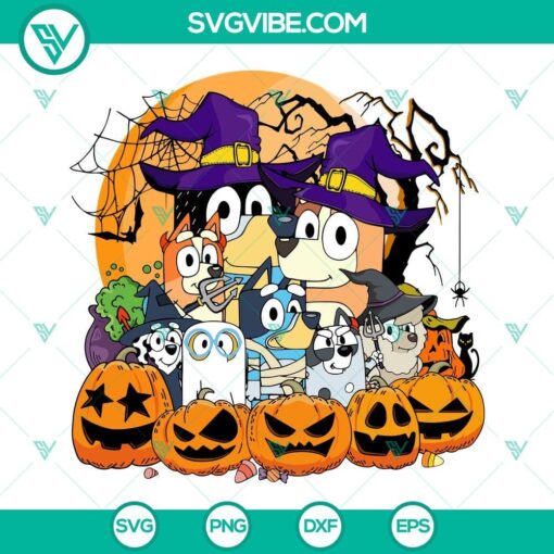 bluey and friends pumpkin halloween svg png dxf eps files 5 mockup