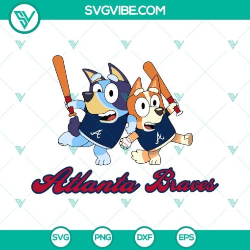 bluey atlanta braves baseball svg png dxf eps 8 mockup