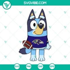 Disney, Football, Sports, SVG Files, Bluey Baltimore Ravens SVG File PNG DXF 2