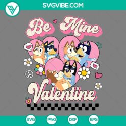 Cartoons, SVG Files, Valentine's Day, Bluey Bandit and Chilli Valentine SVG 4