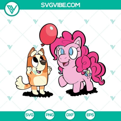 bluey bingo and pinkie pie unicorn svg bingo heeler svg png dxf eps digital download 4 mockup