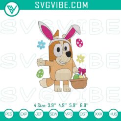 Easter Embroidery Designs, Embroidery Designs, Bluey Bingo Easter Bunny 15