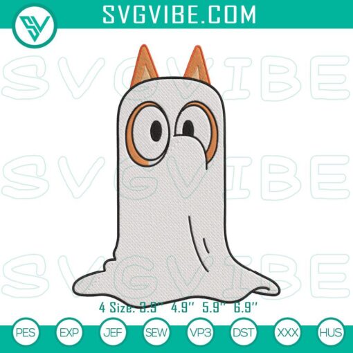 bluey bingo ghost halloween embroidery designs digital download mockup