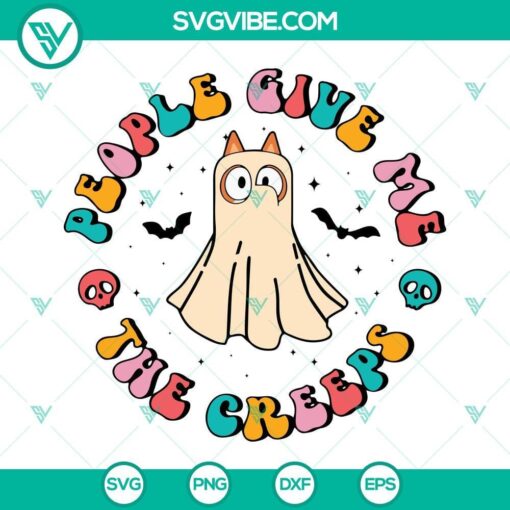 bluey bingo people give me the creeps svg bingo ghost halloween svg png dxf eps cut files 6 mockup