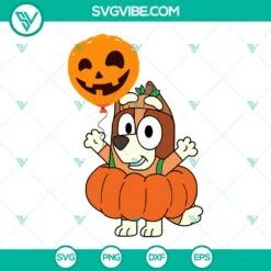 Halloween, SVG Files, Bluey Bingo Pumpkin Halloween SVG Download PNG DXF EPS 2