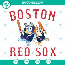 Baseball, Sports, SVG Files, Bluey Boston Red Sox Baseball SVG Files PNG DXF 1