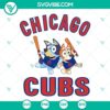 Bluey Chicago Cubs Baseball SVG Files with PNG, DXF, and EPS formats for sports fans and crafting projects.
