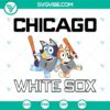 Chicago White Sox baseball team logo in Bluey color scheme for SVG, PNG, DXF, and EPS formats.