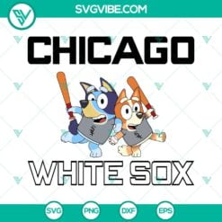 Baseball, Sports, SVG Files, Bluey Chicago White Sox Baseball SVG Image PNG DXF 2