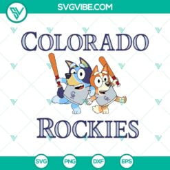 Baseball, Sports, SVG Files, Bluey Colorado Rockies Baseball SVG Files PNG DXF 21