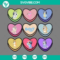 SVG Files, Valentine's Day, Bluey and Bingo SVG Image, Bluey Valentine SVG 3