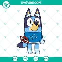 Disney, Football, Sports, SVG Files, Bluey Detroit Lions SVG Image PNG DXF EPS 22