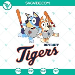 Baseball, Sports, SVG Files, Bluey Detroit Tigers Baseball SVG Download PNG DXF 20