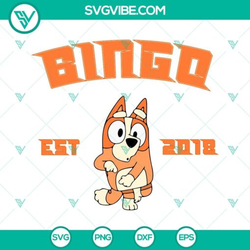 bluey est 2018 svg bingo est 2018 svg bluey cartoon svg png dxf eps digital download 2 mockup