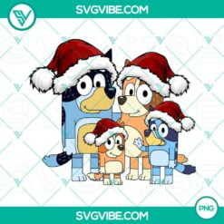 Christmas, PNG Files, Bluey Family Santa Hat Christmas PNG File Design Files 17