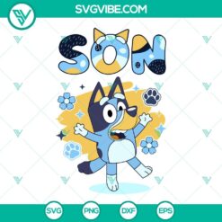 Bluey Family SVG Image Bundle SVG, Bluey Dad Mom Son And Daughter SVG Files, 5