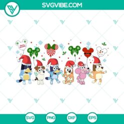 Christmas, Disney, SVG Files, Bluey Friends Christmas SVG Images PNG DXF EPS 7