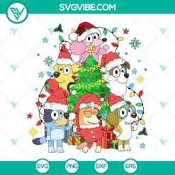 Christmas, Disney, SVG Files, Bluey Friends Christmas Tree SVG Images, 2