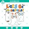 Bluey friends Halloween SVG file featuring Bluey characters as ghosts for crafts and digital projects, rendering a cute and spooky design.
