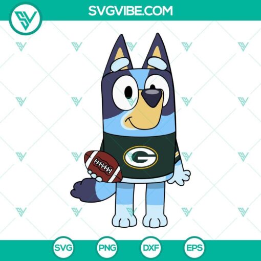 bluey green bay packers svg png dxf eps cricut 5 mockup