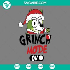 Christmas, Disney, SVG Files, Bluey Grinch Mode On SVG File, Bluey Christmas 2