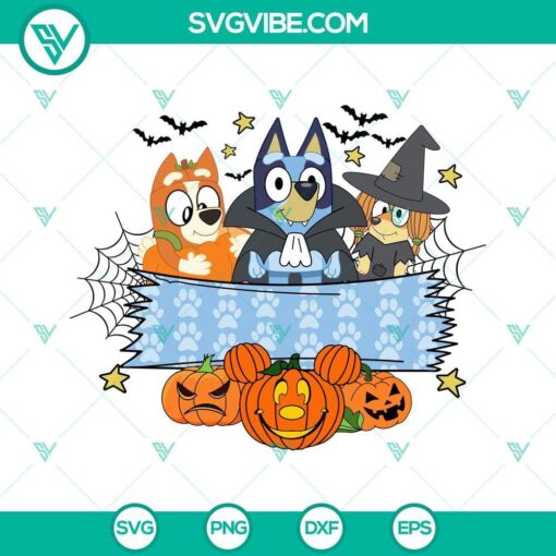 bluey halloween custom name svg png dxf eps files 5 mockup