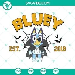 Disney, Halloween, SVG Files, Bluey Halloween Est 2018 SVG Download, Bluey 2