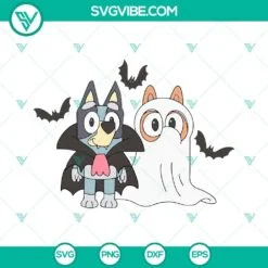 Disney, Halloween, SVG Files, Bluey Halloween SVG Images, Bingo Ghost SVG Files 2