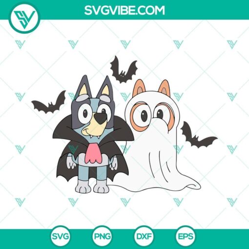 bluey halloween svg bingo ghost svg bluey dracula svg spooky bluey svg png dxf eps cricut 6 mockup