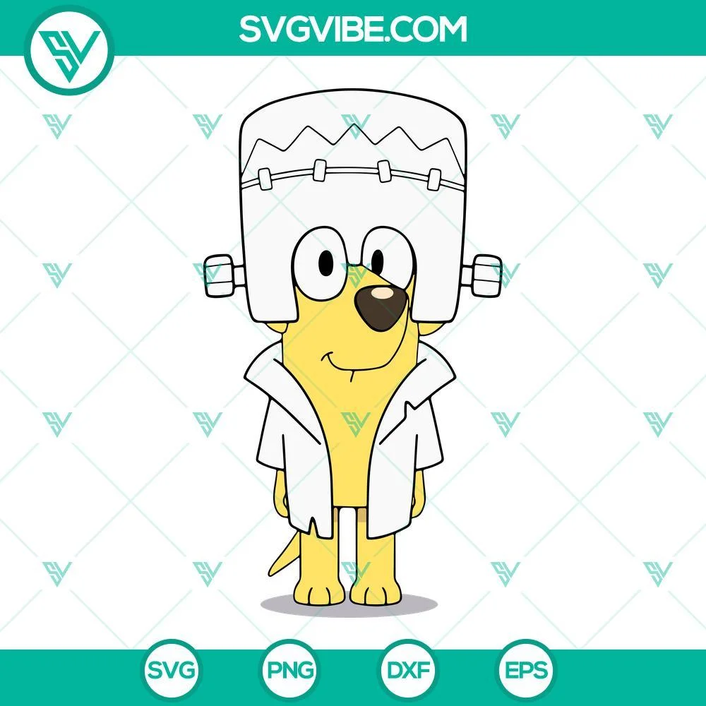 Disney, Halloween, SVG Files, Bluey Halloween SVG Download, Bluey Frankenstein 1