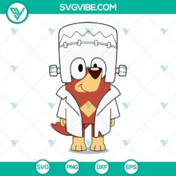 Bluey Halloween SVG Download, Bluey Frankenstein SVG File, Horror Bluey SVG Image 2