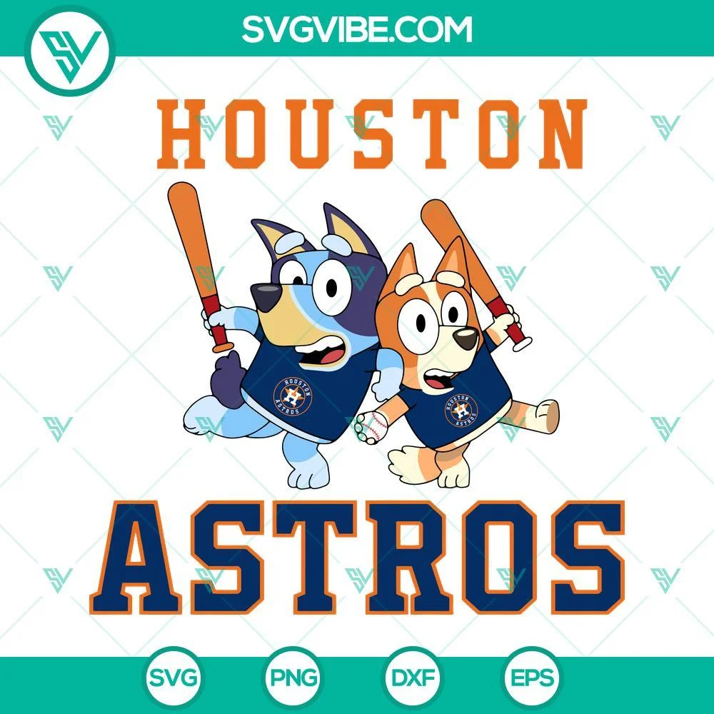 Baseball, Sports, SVG Files, Bluey Houston Astros Baseball SVG Download PNG DXF 1