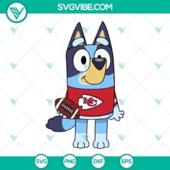 Disney, Football, Sports, SVG Files, Bluey Kansas City Chiefs SVG File PNG DXF 17