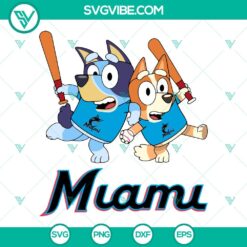 Baseball, Sports, SVG Files, Bluey Miami Marlins Baseball SVG Download PNG DXF 16