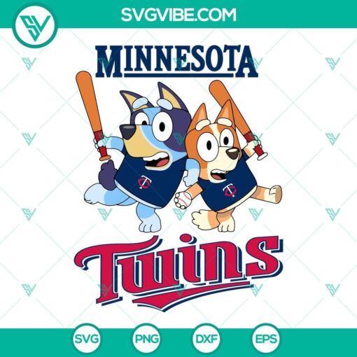 bluey minnesota twins baseball svg png dxf eps 2 mockup