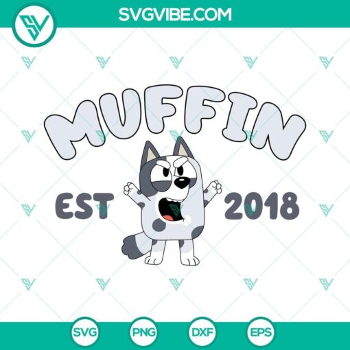 bluey muffin svg bundle muffin est 2018 svg muffin heeler svg bluey friends svg png dxf eps files 9 mockup