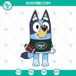 Disney, Football, Sports, SVG Files, Bluey New York Jets SVG Download PNG DXF 9