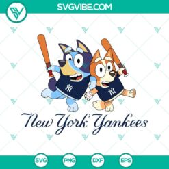 Baseball, Sports, SVG Files, Bluey New York Yankees Baseball SVG Image PNG DXF 12