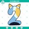Bluey Number SVG bundle for Birthday Parties with PNG, DXF, EPS files. Numerical designs in blue hues for Bluey themed celebrations.