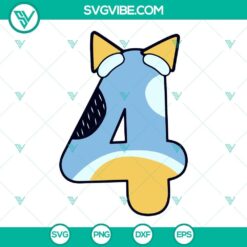 Bluey Number SVG Files Bundle, Bluey Birthday Party SVG Files PNG DXF EPS 6