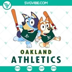 Baseball, Sports, SVG Files, Bluey Oakland Athletics Baseball SVG File PNG DXF 2